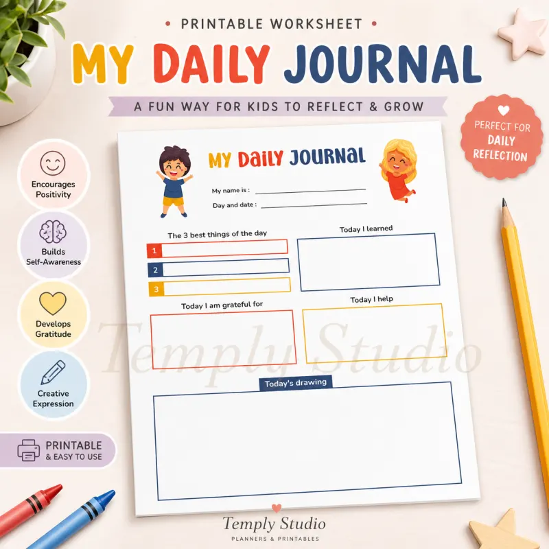 Children’s Daily Journal KDP Interior – 120 Pages