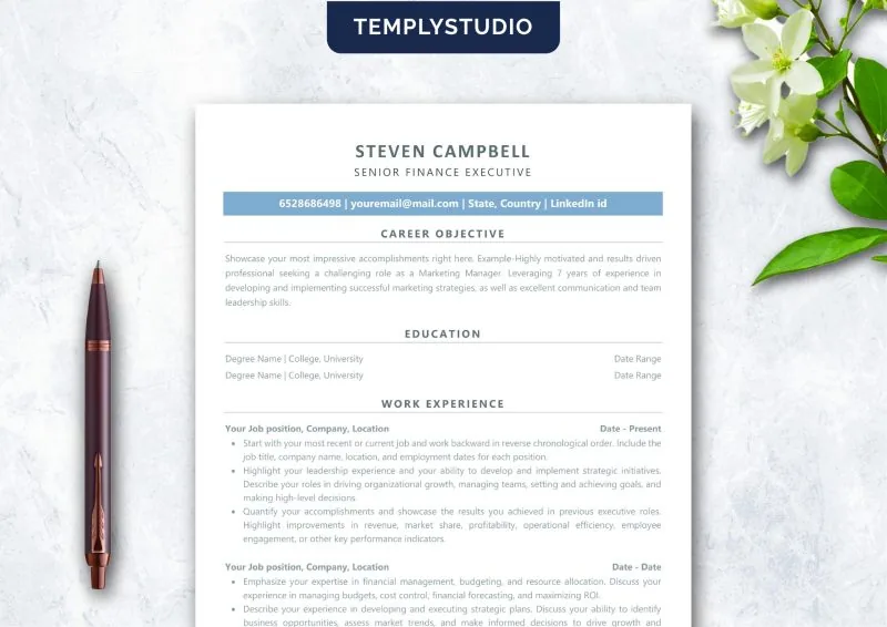 Single-Column ATS Resume Template for Microsoft Word