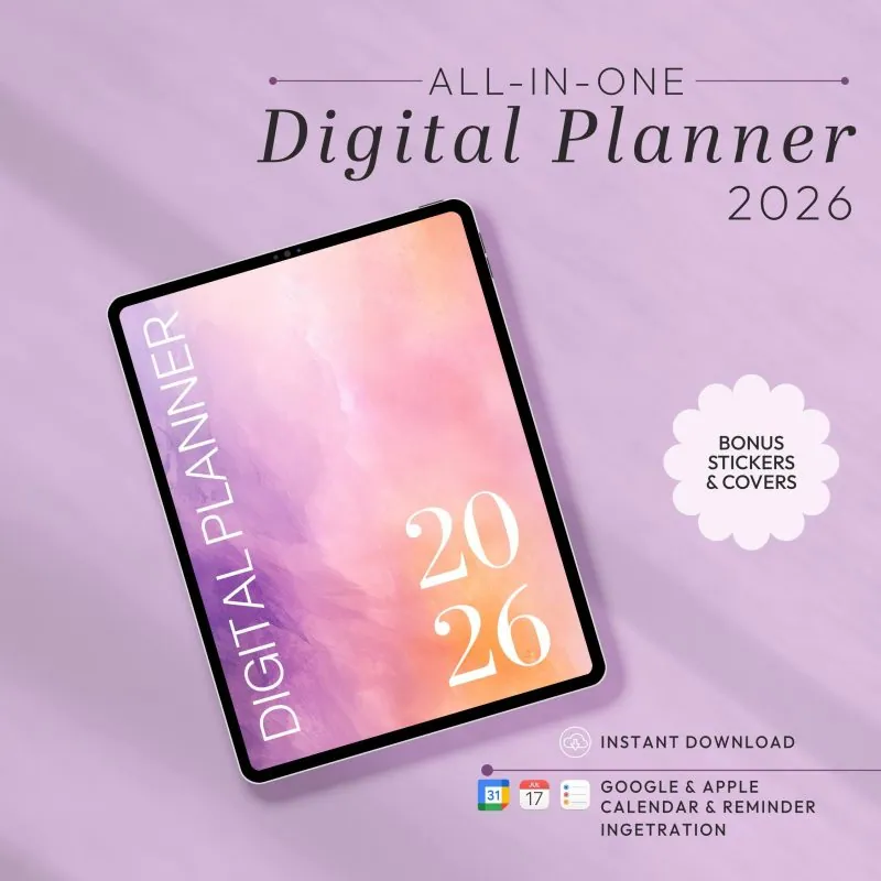 2026 Portrait Daily Planner for GoodNotes