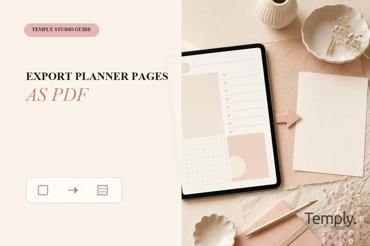 How to Export GoodNotes Planner Pages as PDF — Temply Studio editorial visual