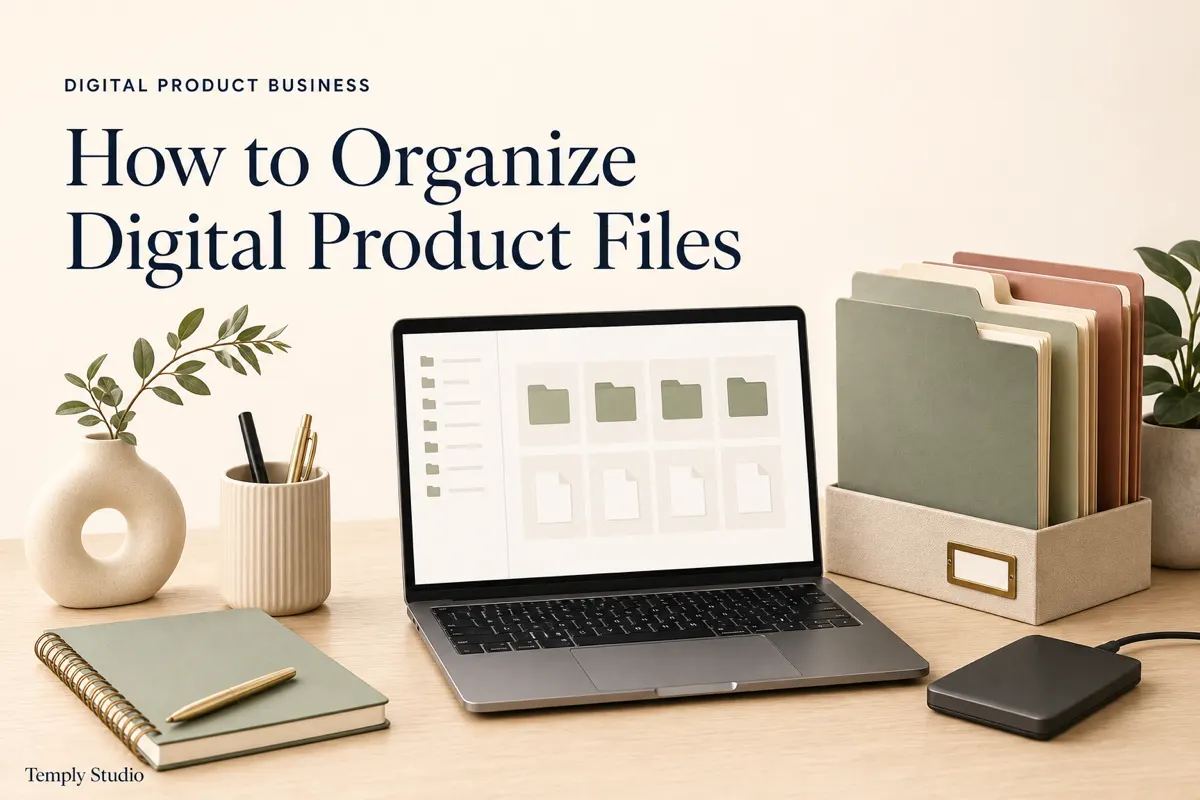 Organized digital product files and customer-ready package