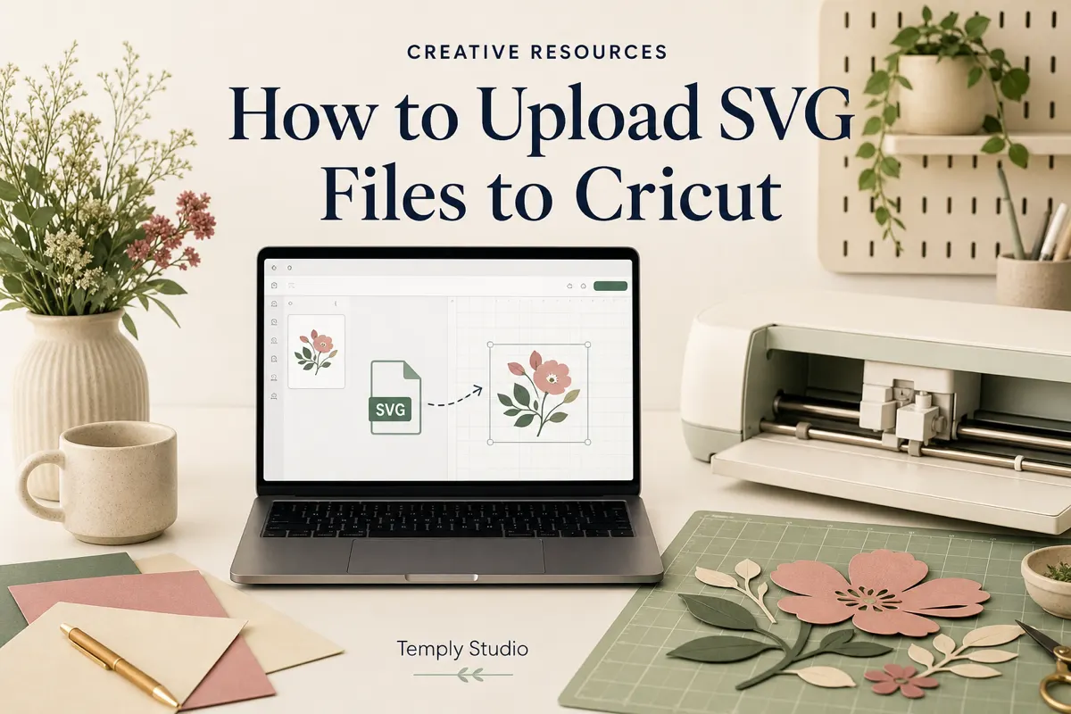 Uploading an SVG design to a cutting machine workspace