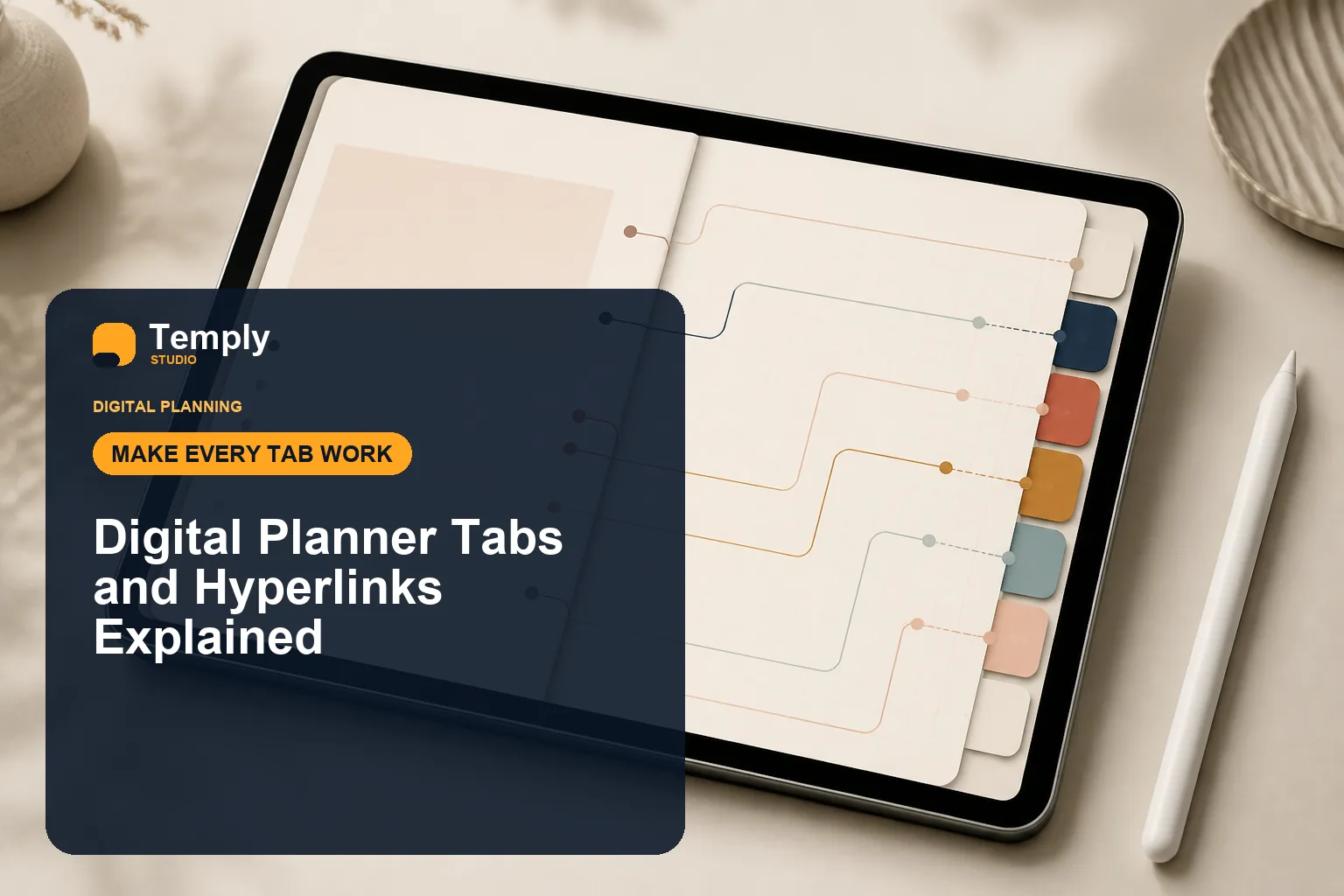 Tablet planner cover with the exact title and navigation hook