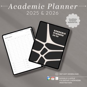 2026 Student Planner for Goodnotes, Academic Digital Planner, College Study Journal, Assignment Tracker, iPad Student Agenda, Mid Year Dated