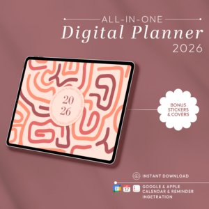 2026 Digital Planner Portrait Version | Daily Weekly Monthly Planner | iPad Planner 2026 | GoodNotes Planner | Digital Life Planner