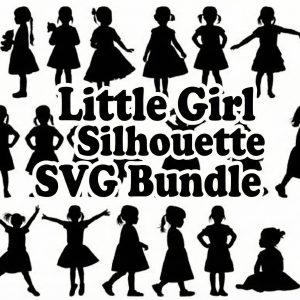 Little Girl Silhouette SVG Bundle | Girl Outline Clipart | Kids Silhouette PNG | Cricut & Silhouette Cut Files | Child Vector Graphics
