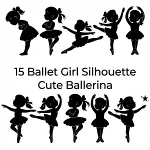 15 Ballet Girl Silhouette SVG Bundle | Ballerina SVG Cut Files | Dance Silhouette Clipart | Cricut Ballet SVG | Instant Download