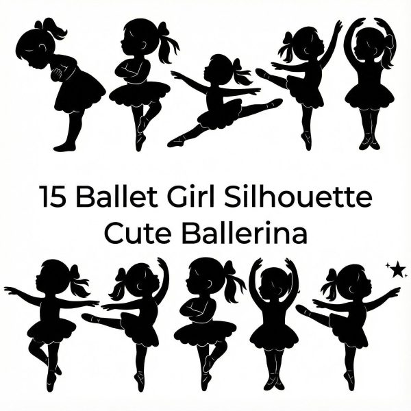 15 Ballet Girl Silhouette SVG Bundle | Ballerina SVG Cut Files | Dance Silhouette Clipart | Cricut Ballet SVG | Instant Download