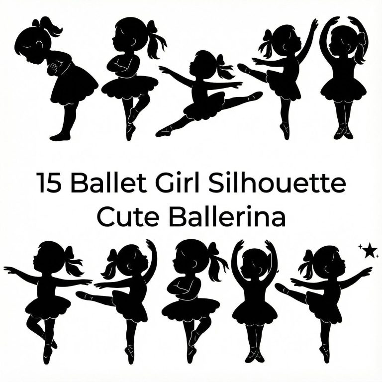 15 Ballet Girl Silhouette SVG Bundle | Ballerina SVG Cut Files | Dance Silhouette Clipart | Cricut Ballet SVG | Instant Download