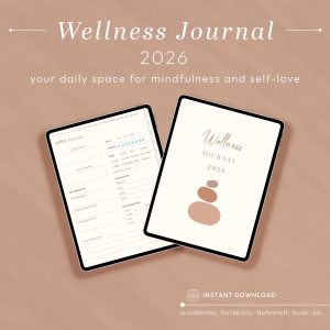 2026 Wellness Journal | Digital Self Care Planner | Gratitude & Habit Tracker | Goodnotes Mental Health Diary | Mindfulness