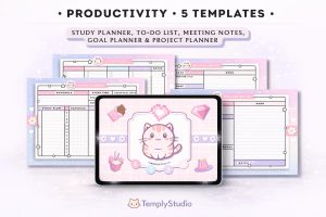 Cute Digital Planner Canva | 2026 Aesthetic iPad Planner | Kawaii Daily Weekly Monthly | Editable Pastel Planner | GoodNotes Template