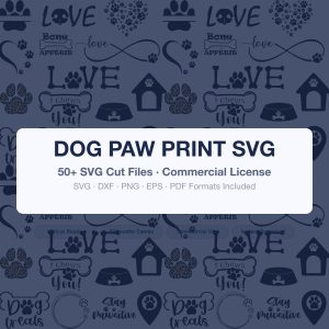 Dog Paw Print SVG | Paw Svg Bundle for Cricut & Silhouette | Pet Paw Clipart Png Dxf Eps | Dog Lover Cut Files Download
