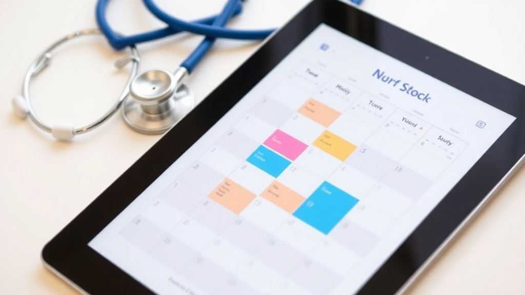 nursing planner book - A closeup of a digital nursing planner book on a tablet scr