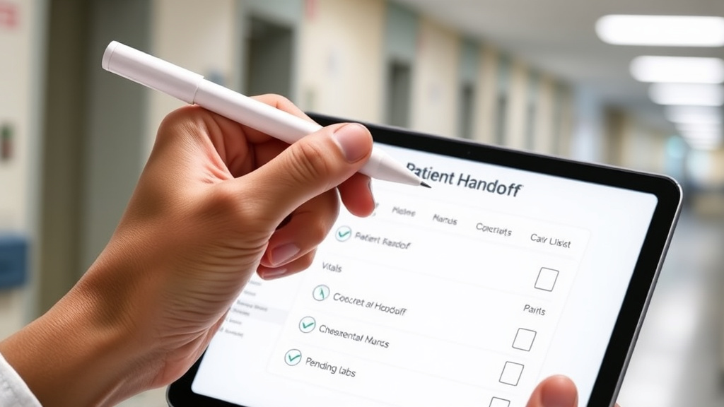 nursing planner - Closeup shot of a nurses hand holding an Apple Pencil over