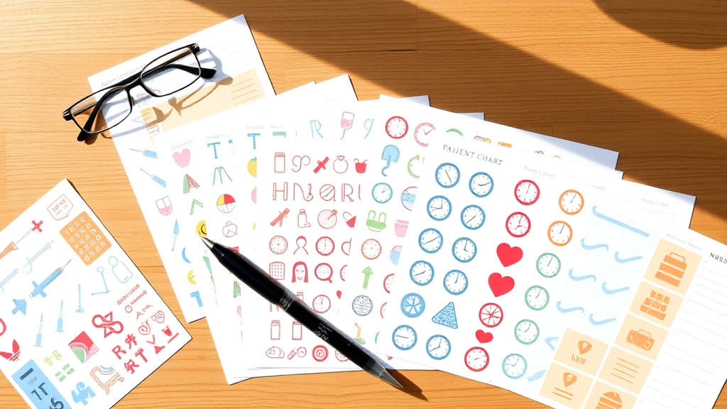 nursing planner stickers - A flat lay photograph of various nursing planner sticker she