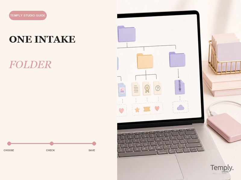 A simple intake-folder workflow for organising digital craft files.