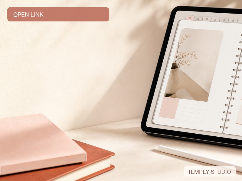Editorial illustration of the Open Link action for a planner hyperlink in Goodnotes