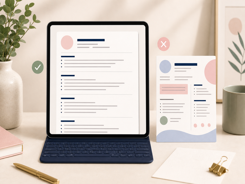 ATS-friendly single-column resume layout compared with a decorative alternative