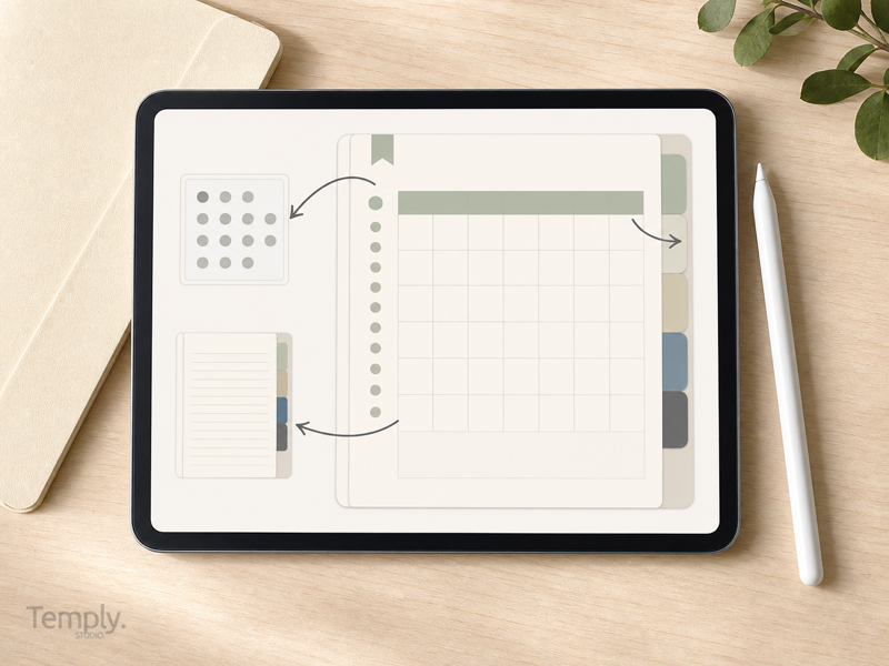 Testing planner tabs and hyperlinks on a tablet after PDF import