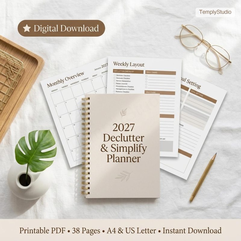 Minimalist Declutter Planner 2027 front cover