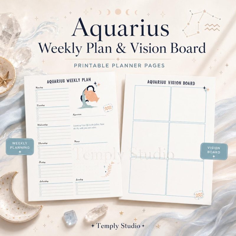 Aquarius Weekly Planner Printable