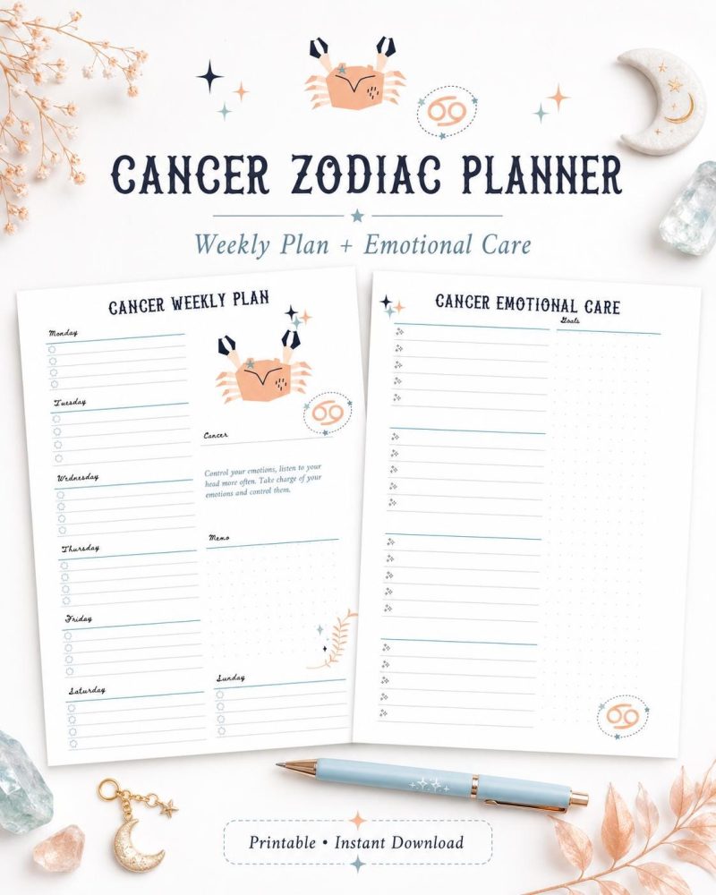 Cancer Zodiac Planner Printable