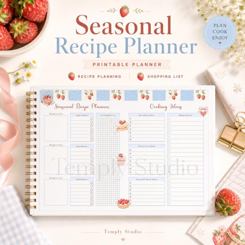 Seasonal Recipe Planner Printable